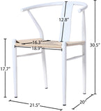 Beck Mid Century Dining Chair Set - Stylish Rope Fabric Seating with Sleek Metal Legs for Modern Homes