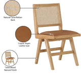 Abby Dining Side Chair Set of 2 - Stylish Mid-Century Design with Natural Wood and Cane Backrest