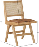 Abby Dining Side Chair Set of 2 - Stylish Mid-Century Design with Natural Wood and Cane Backrest