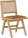 Abby Dining Side Chair Set of 2 - Stylish Mid-Century Design with Natural Wood and Cane Backrest
