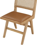 Abby Dining Side Chair Set of 2 - Stylish Mid-Century Design with Natural Wood and Cane Backrest