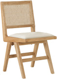 Abby Dining Side Chair Set of 2 - Stylish Mid-Century Design with Natural Wood and Cane Backrest