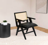 Abby Mid Century Dining Arm Chair with Natural Cane Back and Solid Mango Wood Frame for Durability