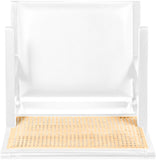 Abby Mid Century Dining Arm Chair with Natural Cane Back and Solid Mango Wood Frame for Durability