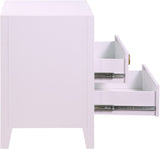 Bowtie Contemporary Night Stand with Elegant Storage, Stylish Design & Brushed Metal Handles for Chic Decor