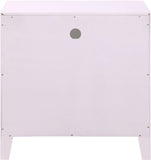 Bowtie Contemporary Night Stand with Elegant Storage, Stylish Design & Brushed Metal Handles for Chic Decor