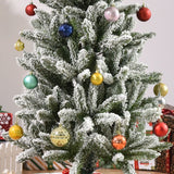 HOMCOM 6ft Unlit Snow-Flocked Slim Pine Artificial Christmas Tree with Realistic Branches and 394 Tips