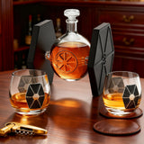 Dark Nova Interceptor Decanter Set | Handmade Glass | 17 Oz