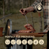 3-in-1 Stainless Steel Smoker Barrel Grill Premium– Portable Charcoal BBQ with Thermometer, Outdoor Cooking Smoker for Camping, Backyard & Home BBQ INGRILL