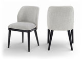 Valeo - Linen Textured Fabric Upholstered Dining Chair (Set of 2) - Painted Black Base
