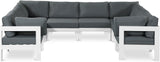 Nizuc - Outdoor Patio 8 Piece Modular Sectional With White Frame