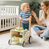 ROBUD Wooden Baby Push Walker Green Farm
