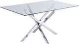 Xander Glass Dining Table with Chrome Base - Elegant Contemporary Design for Modern Homes!
