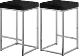 Nicola Velvet Contemporary Stool Set of 2 - Elegant Design with Tufted Cushion for Ultimate Comfort