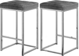 Nicola Velvet Contemporary Stool Set of 2 - Elegant Design with Tufted Cushion for Ultimate Comfort