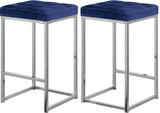 Nicola Velvet Contemporary Stool Set of 2 - Elegant Design with Tufted Cushion for Ultimate Comfort