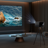 Long-Throw Projector Valerion Pro2 + AWOL Floor Rising Matte White Screen + Valerion ThunderBeat 5.1.2 Bundle