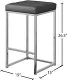 Nicola Contemporary Counter Stool Set of 2 - Stylish Armless Design with Durable Upholstery