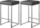 Nicola Contemporary Counter Stool Set of 2 - Stylish Armless Design with Durable Upholstery