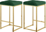 Nicola Velvet Contemporary Stool Set of 2 - Elegant Design with Tufted Cushion for Ultimate Comfort