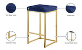 Nicola Velvet Contemporary Stool Set of 2 - Elegant Design with Tufted Cushion for Ultimate Comfort