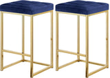 Nicola Velvet Contemporary Stool Set of 2 - Elegant Design with Tufted Cushion for Ultimate Comfort