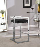 Ezra Velvet Counter Stool Set of 2 - Modern Design with Chrome Base for Stylish Home Bar Decor