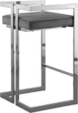 Ezra Velvet Counter Stool Set of 2 - Modern Design with Chrome Base for Stylish Home Bar Decor