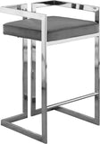 Ezra Velvet Counter Stool Set of 2 - Modern Design with Chrome Base for Stylish Home Bar Decor