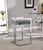 Ezra Velvet Counter Stool Set of 2 - Modern Design with Chrome Base for Stylish Home Bar Decor