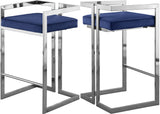 Ezra Velvet Counter Stool Set of 2 - Modern Design with Chrome Base for Stylish Home Bar Decor