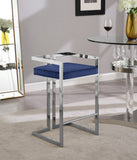 Ezra Velvet Counter Stool Set of 2 - Modern Design with Chrome Base for Stylish Home Bar Decor