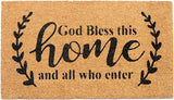 God Bless This Home Coir Doormat - 17x30" Beige/Black