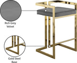 Ezra Velvet Counter Stool Set of 2 - Modern Design with Chrome Base for Stylish Home Bar Decor