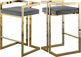 Ezra Velvet Counter Stool Set of 2 - Modern Design with Chrome Base for Stylish Home Bar Decor