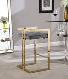Ezra Velvet Counter Stool Set of 2 - Modern Design with Chrome Base for Stylish Home Bar Decor