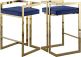 Ezra Velvet Counter Stool Set of 2 - Modern Design with Chrome Base for Stylish Home Bar Decor