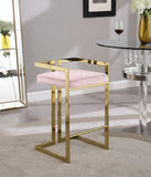 Ezra Velvet Counter Stool Set of 2 - Modern Design with Chrome Base for Stylish Home Bar Decor