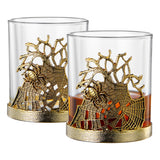 Golden Spider Whiskey Glasses Set of 2