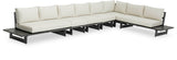Maldives - 6 Piece Water Resistant Outdoor Patio Modular Sectional With Gray Base