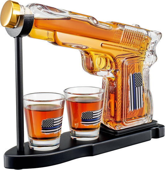 Gifts for Men Dad, Father Whiskey Decanter Set - 8 Oz with Two 2 Oz Glasses