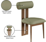 Dario Vegan Leather Dining Chairs - Set of 2, Contemporary Comfort with Stylish Walnut Frame
