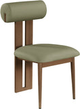 Dario Vegan Leather Dining Chairs - Set of 2, Contemporary Comfort with Stylish Walnut Frame