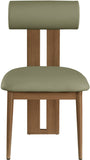 Dario Vegan Leather Dining Chairs - Set of 2, Contemporary Comfort with Stylish Walnut Frame