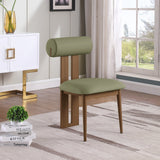 Dario Vegan Leather Dining Chairs - Set of 2, Contemporary Comfort with Stylish Walnut Frame