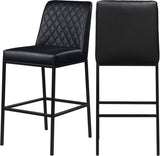 Bryce Contemporary Dining Stool Set - Stylish Quilted Design with Comfort & Sturdy Metal Support