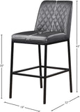 Bryce Contemporary Dining Stool Set - Stylish Quilted Design with Comfort & Sturdy Metal Support