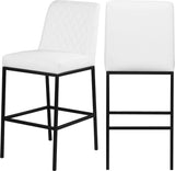 Bryce Contemporary Dining Stool Set - Stylish Quilted Design with Comfort & Sturdy Metal Support