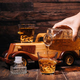 Old Fashioned Car Whiskey Decanter Set, Very Large 15" x 13" x 7" 750ml