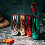 Multicolor 4-Piece Tree Stemless Wine & Water Glasses (Flutes)